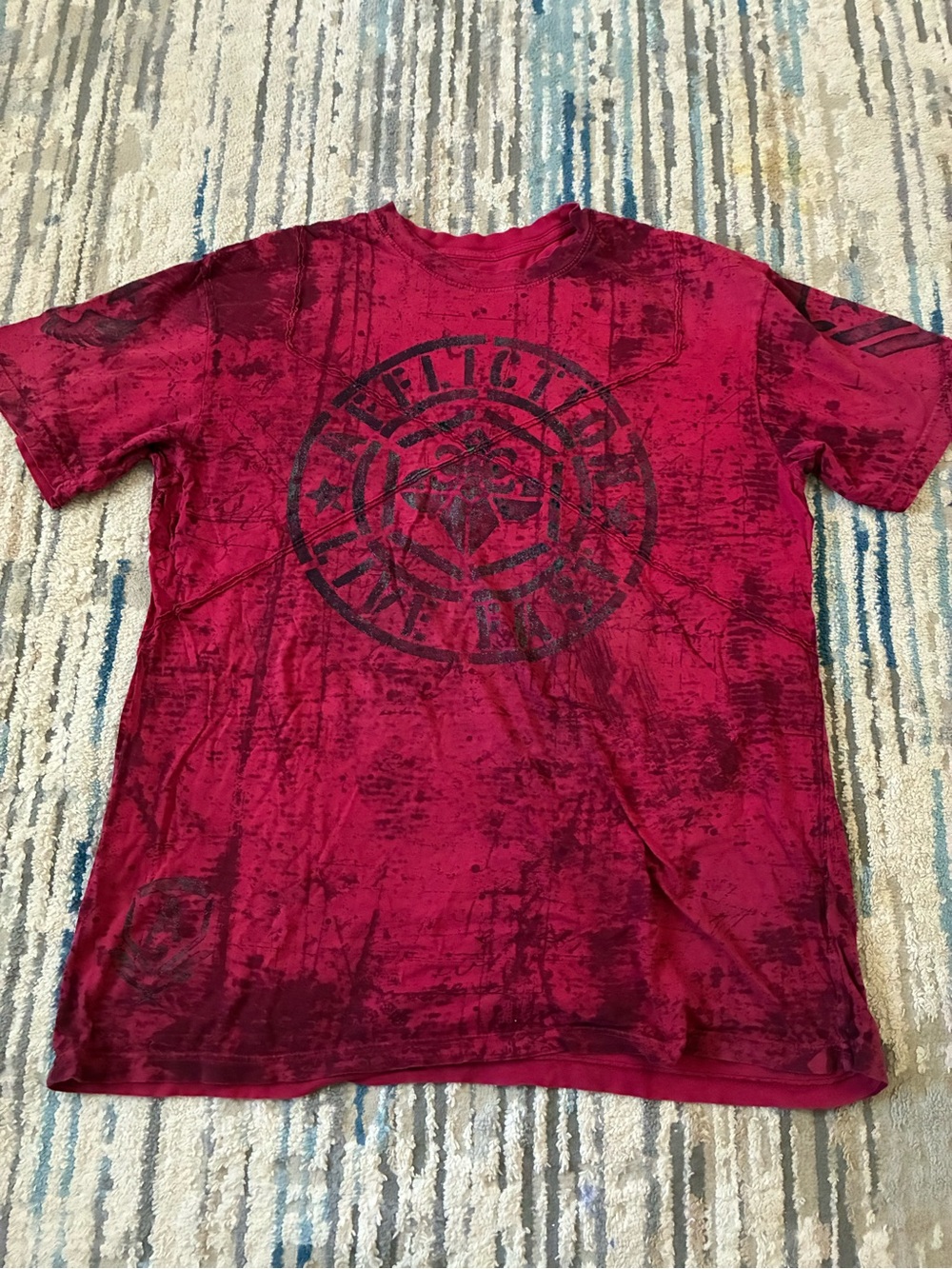 Affliction Mens T-shirt Red XL Y2K graphic tee